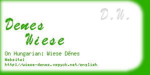 denes wiese business card